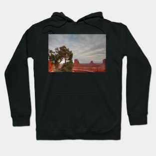 Monument Valley, Clouds, Juniper Tree Hoodie